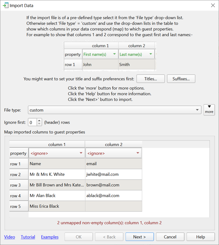 import guest properties