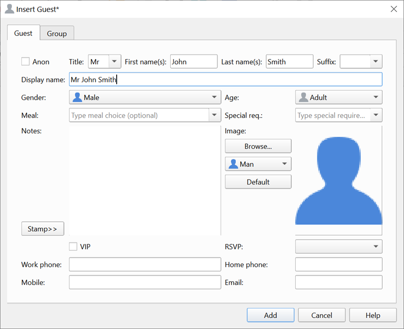 Insert guest window Insert guest window