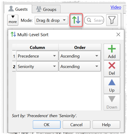 seating order of precedence ranking