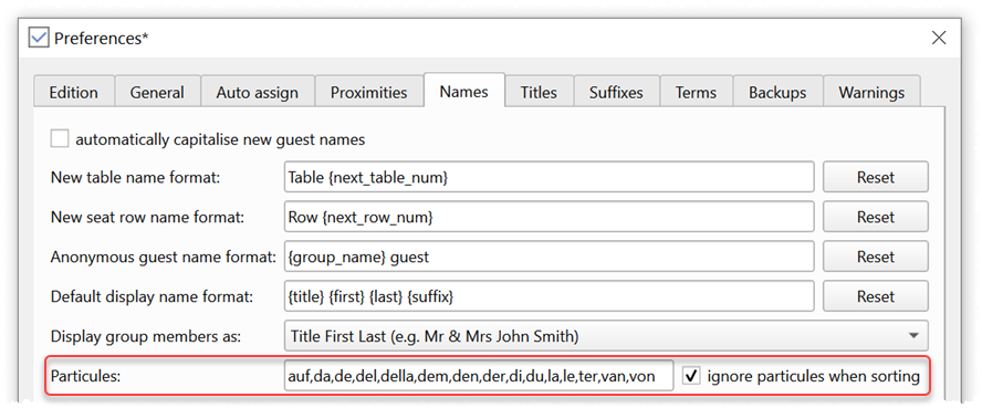 name particules name particules