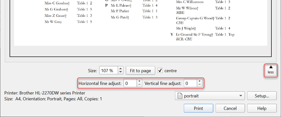 change print pagination
