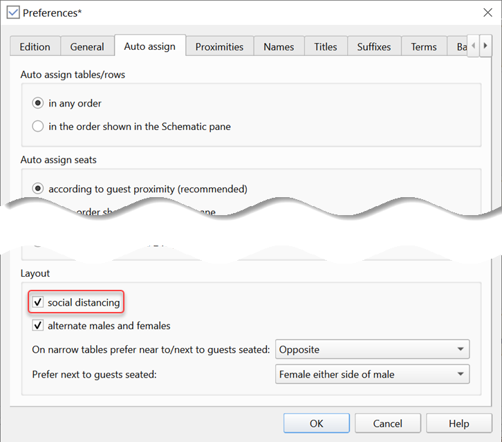 social distancing seating plan