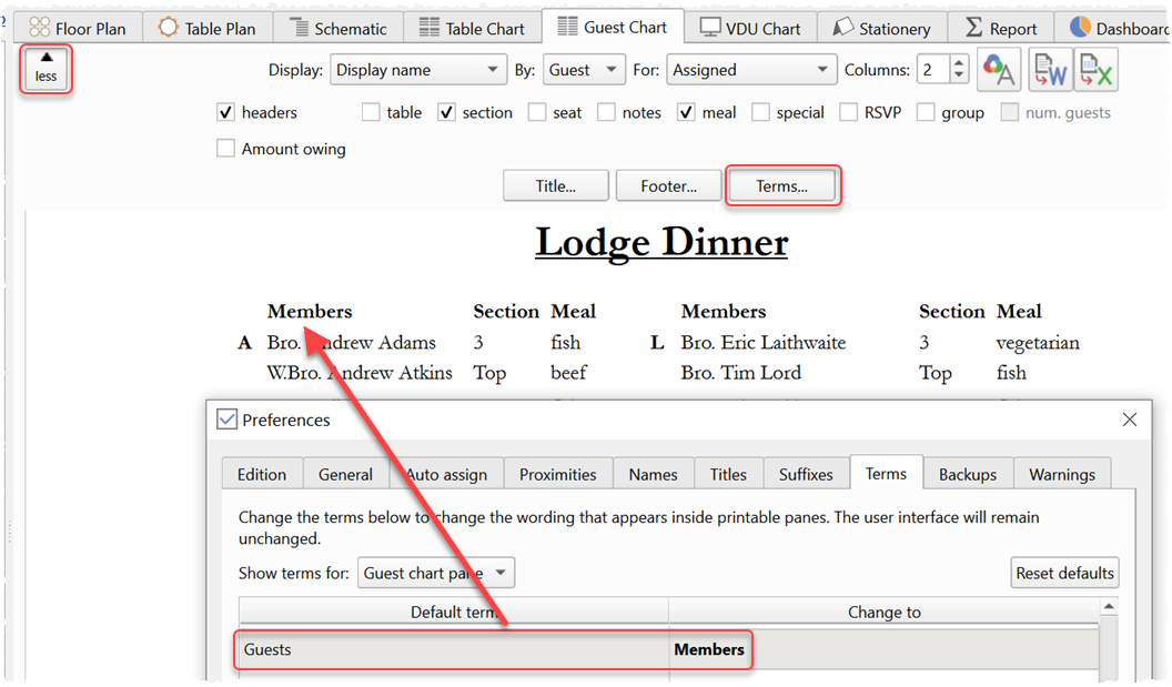 seating chart seating chart