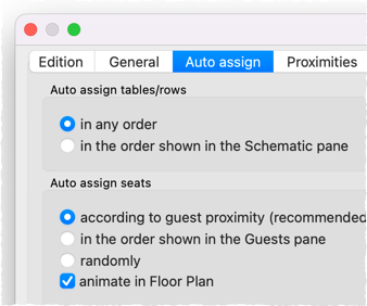 Automatic seat assignment preferences Automatic seat assignment preferences