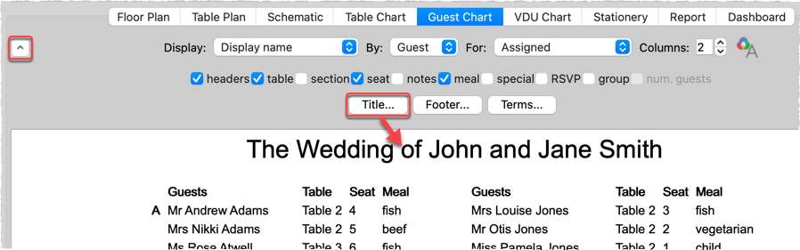 seating chart title