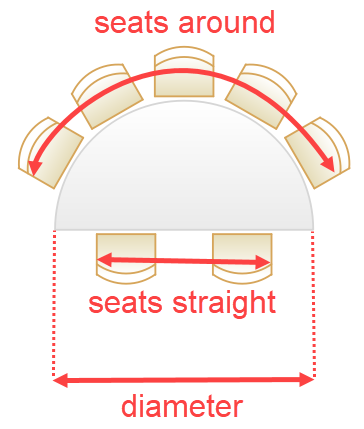 semi-circular table semi-circular table