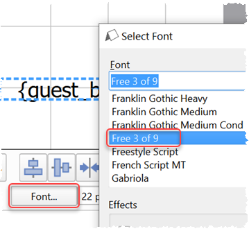choose barcode font