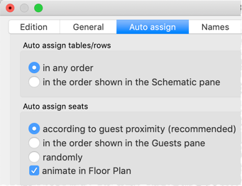 Automatic seat assignment preferences