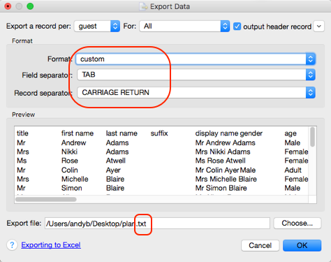 Exporting CSV to Excel