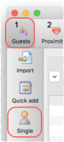 Add guests button