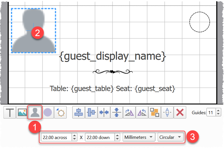 adding guest images to place cards