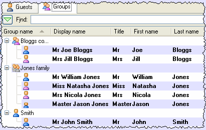 groups pane