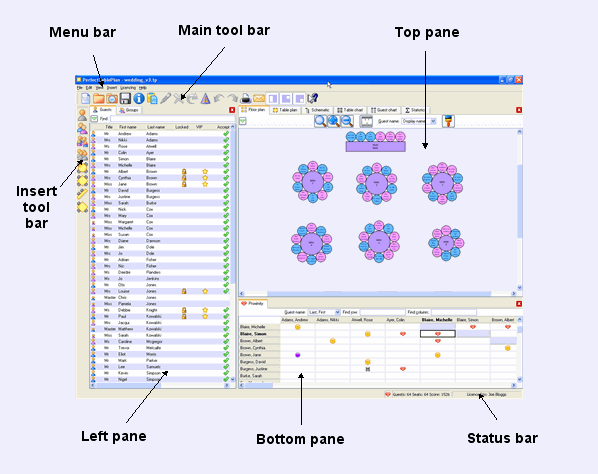 Perfect Table Plan main window