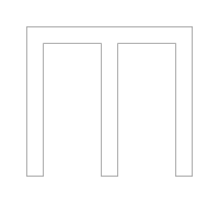e-shaped table template